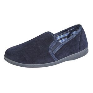 Sleepers Mens Wilson Velour Slippers / Navy